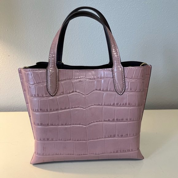 Coach Willow Tote Ice Purple crocodile embossed leather crossbody purse  - Picture 7 of 16